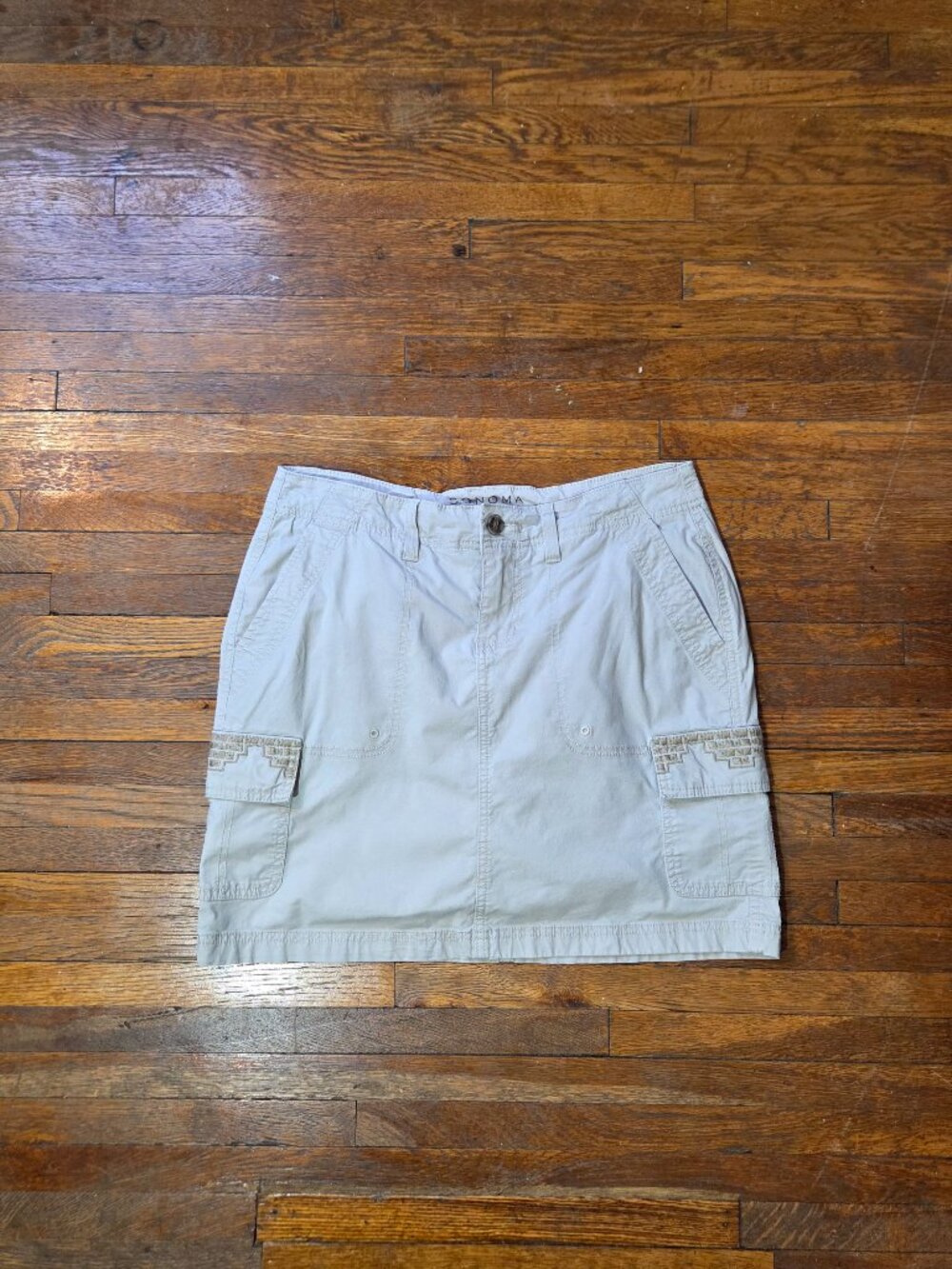 Sonoma Vintage Y2K Light Khaki Cargo Mini Skort